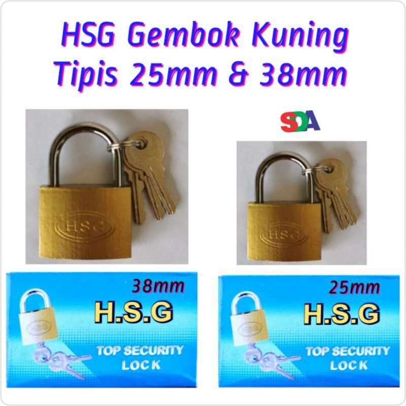 HSG Rush Gembok Kuning /Gembok Koper 25mm 38mm/ Majesty 50m