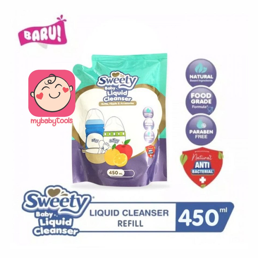 SWEETY BABY LIQUID CLEANSER POUCH 450ML 900ML FOR BOTTLE, NIPPLE &amp; ACCESSORIES