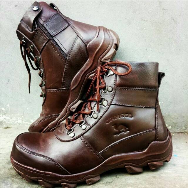 SEPATU Boots pria sefty Resleting Asli kulit sapi 100%