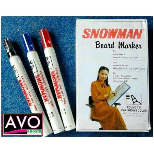 

Promo spidol whiteboard snowman boardmarker BG 12 spidol papan putih Murah