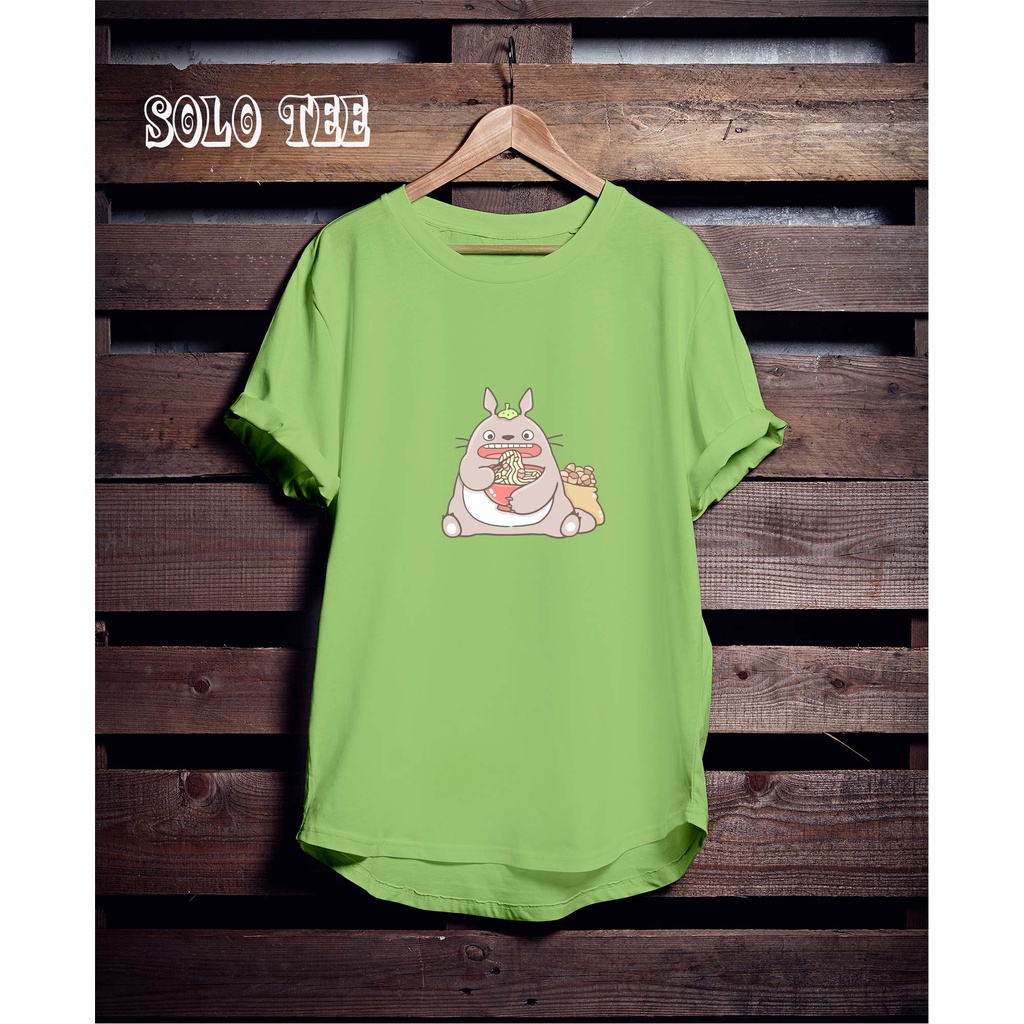 TOTORO RAMEN GREEN LITE TSHIRT-Kaos sablon ghibli - Kaos Koleksi Ghibli