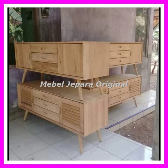 Meja tv Jati / Bufet Minimalis Mebel Jepara Mentah Original