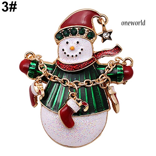 OW@ Wedding Party Christmas Lovely Gift Jewelry Rhinestone Enamel Alloy Brooch Pin