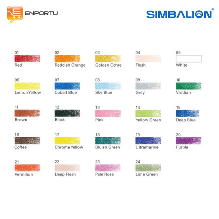 

PASTEL-DRY-OIL- SIMBALION SOFT PASTEL 24 COLORS -OIL-DRY-PASTEL.