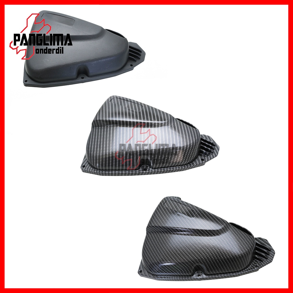 Tutup Box Filter Hitam-Light Carbon-Black Karbon Beat Sproty eSP K25-K81 2014-2020 &amp; Scoopy eSP K93 2017-2020 &amp; Vario 110 eSP 2015-2019 Cover-Penutup Boks Saringan-Hawa Udara