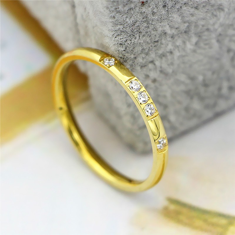 Cincin Titanium Mini Korea Wanita CK102 warna rose gold bisa untuk cincin kawin nikah fashion simple