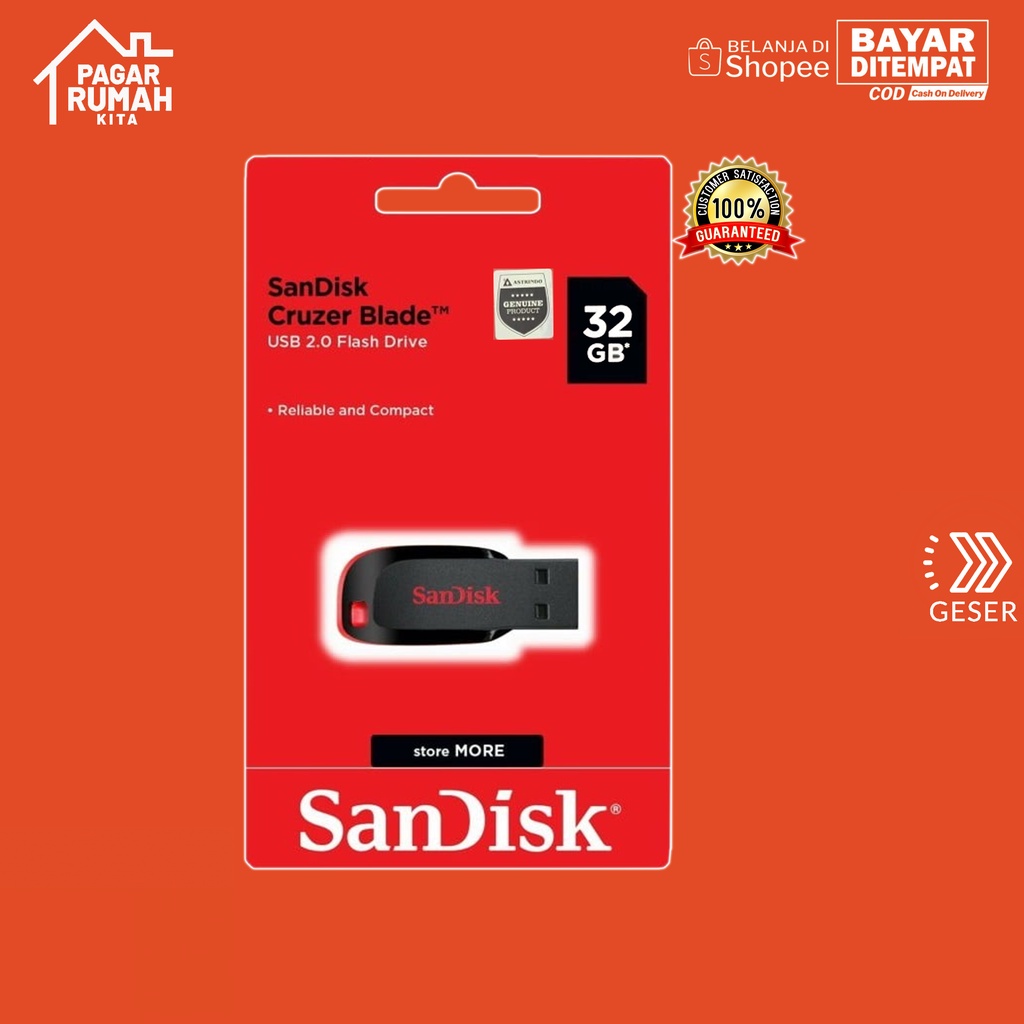 Jual Sandisk Flashdisk Cruzer Blade Cz50 32gb Usb20 Flash Drive Garansi Resmi 5 Tahun Original 7158