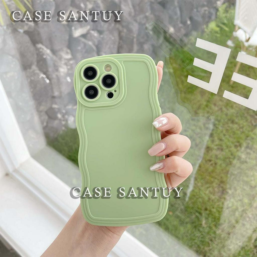 Case Casing Vivo Y22 Y22S Y02 Y16 Y20 Y20S Y12S Y12 Y17 Y15 Y30 Y50 Y30i  Case Gelombang Warna Waxy Wave Edge Macaron