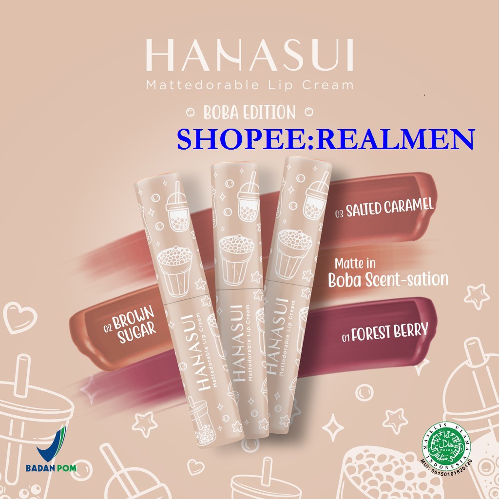 HANASUI mattedorable lip cream - lipstik hanasui lip matte hanasui BOBA EDITION