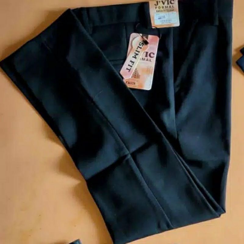 CELANA KANTOR FORMAL PRIA SLIMFIT BAHAN DASAR KAIN WOLL khusus HITAM