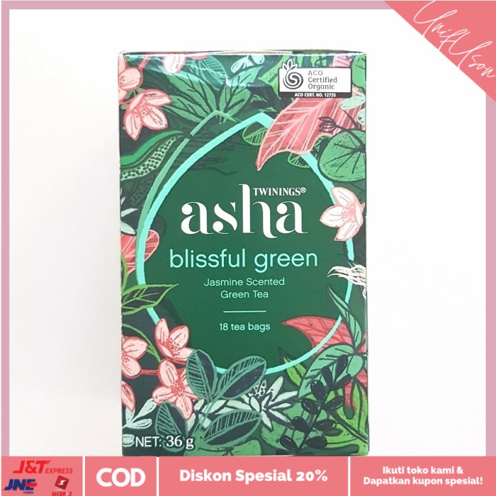 

⭐COD⭐ Twinings Asha Organic Blissful Green 18 bags