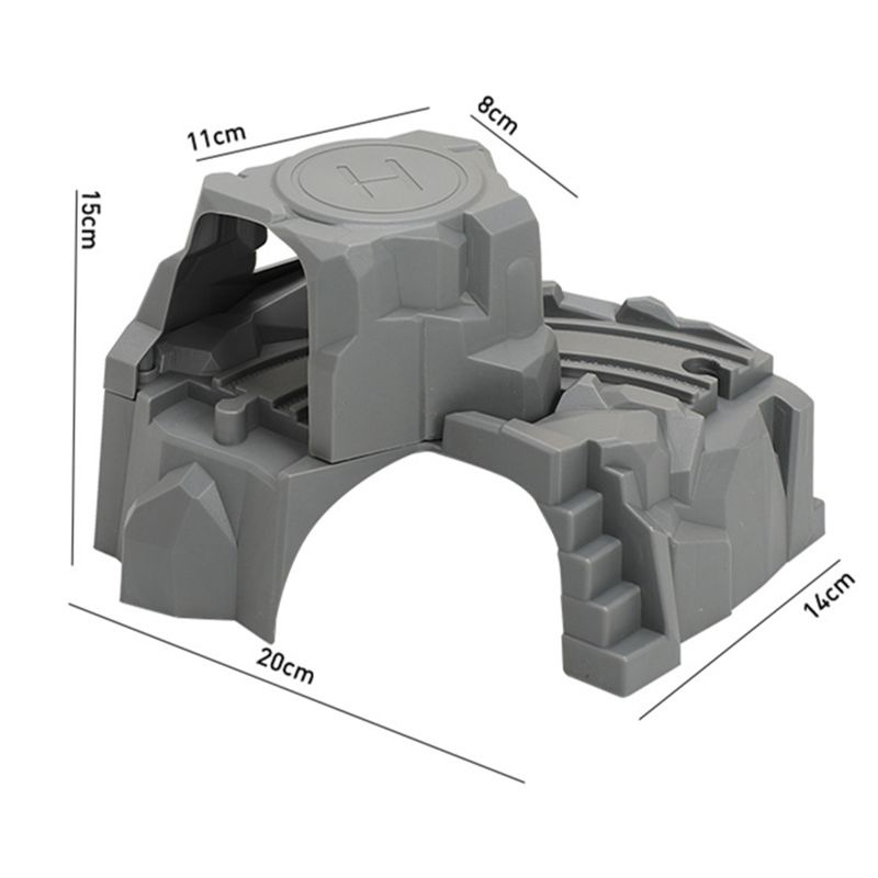 Mary Mainan Simulasi Anak-Anak Untuk Bermain Bahan Plastik Untuk Terowongan Ganda Abu-Abu Untuk Kereta Untuk