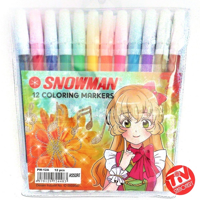 

Promo Spidol Snowman Set 12 Warna/ Marker 12 Colors Limited