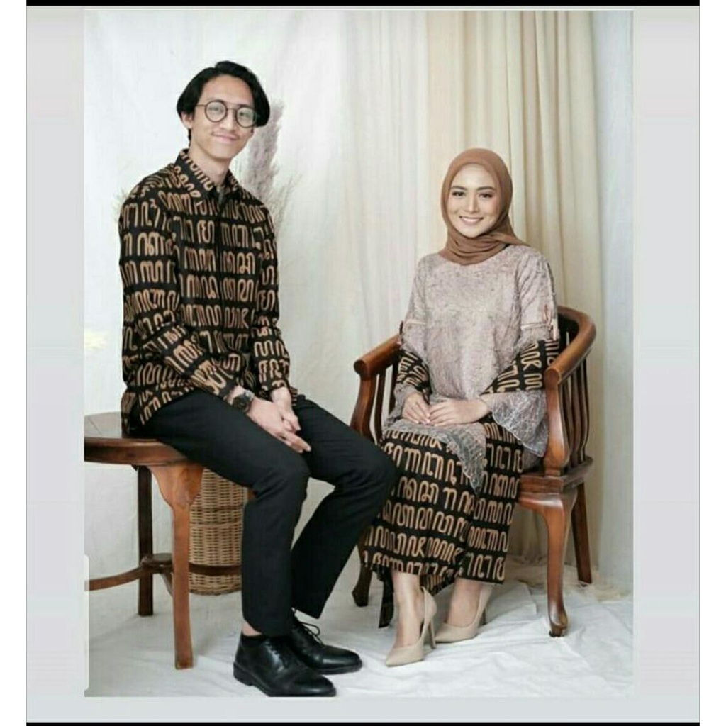 Couple Aksara Tunik Couple Batik Kebaya Katun Halus Set Couple Kondangan Murah 2023 Batik Kebaya Kon
