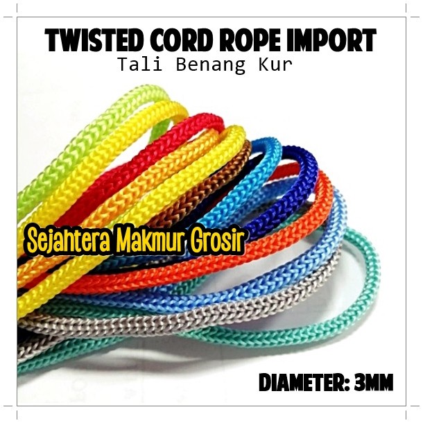 

BAYAR DITEMPAT Tali Benang Kur / Tali Handle Kado PaperBag / Cord Rope Premium 3mm
