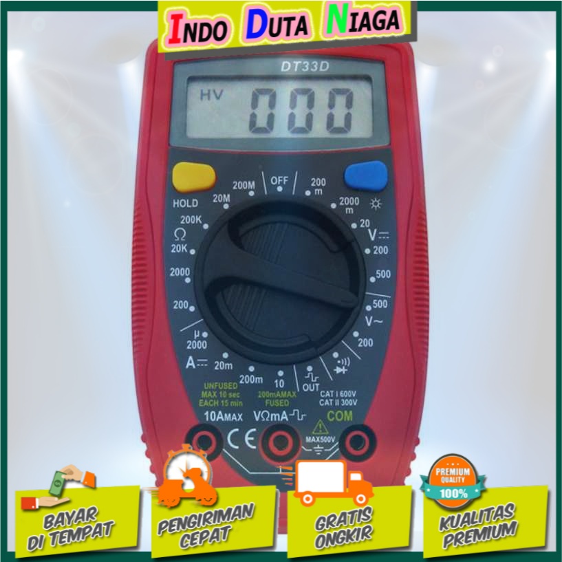 Pocket Size Digital Multimeter AC/DC Voltage Tester - DT33D