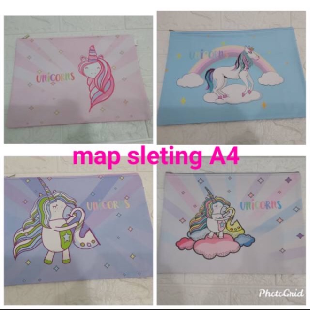 

Map sleting/zipper A4 unicorn