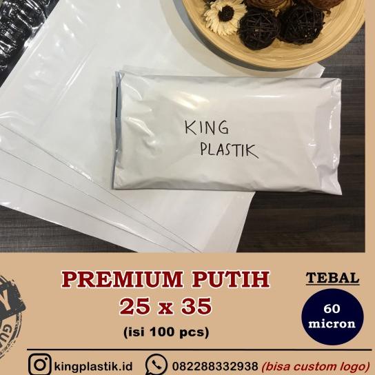 

25x35cm PUTIH Polymailer Kantong Plastik (100pcs) - Putih Premium