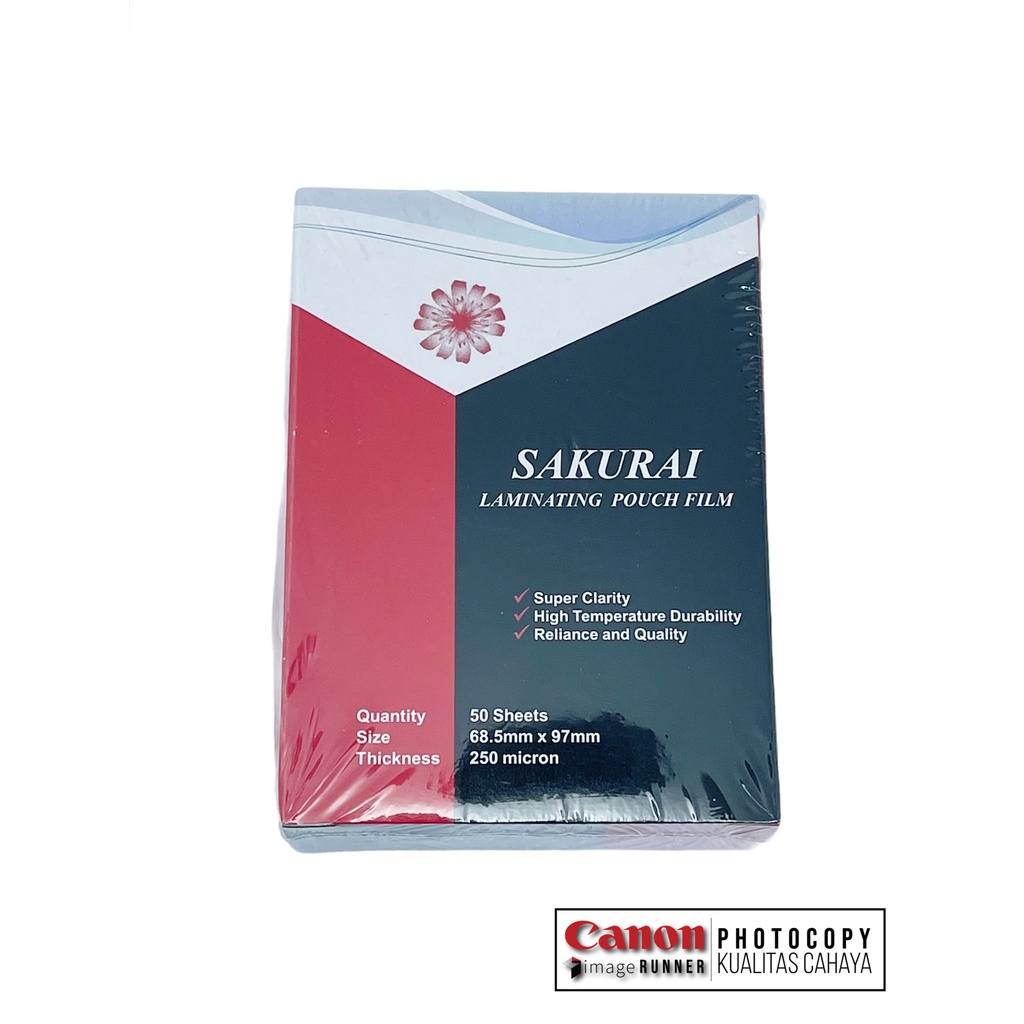Plastik Laminating KTP 250 Micron SAKURAI Berkualitas Ekonomis 68.5x97