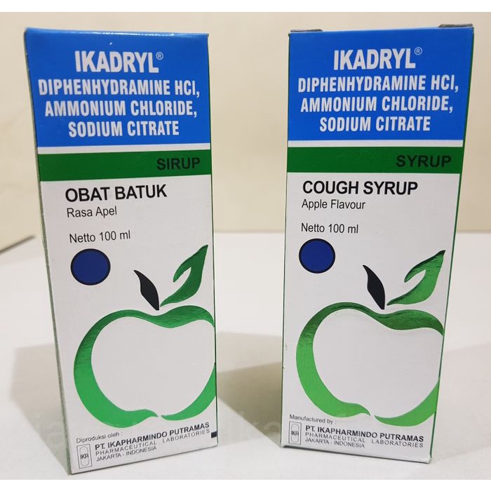 Ikadryl Sirup 100ml Obat Batuk Kering Dan Alergi Rasa Apel