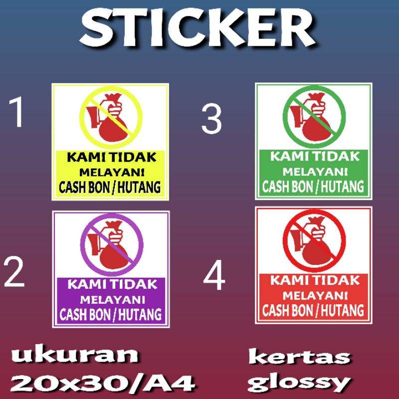 

STICKER DILARANG CASH BON UNTUK TOKO DAN WARUNG DU7F