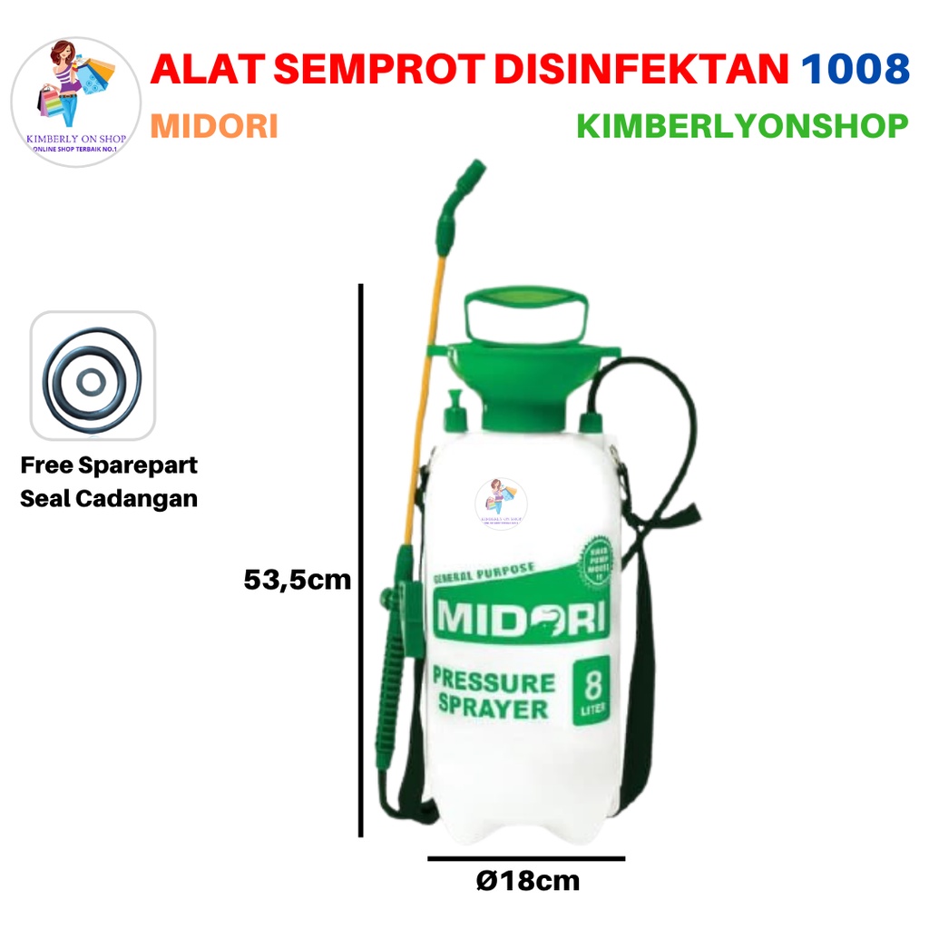 Alat Semprot Disinfektan Tanaman Bertekanan Midori 8 Liter 1008 MDR 08