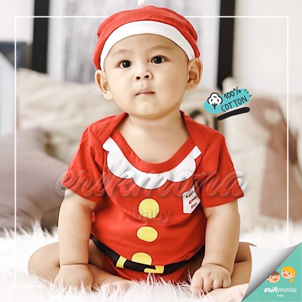 baju bayi jumper bayi karakter model santa lucu murah