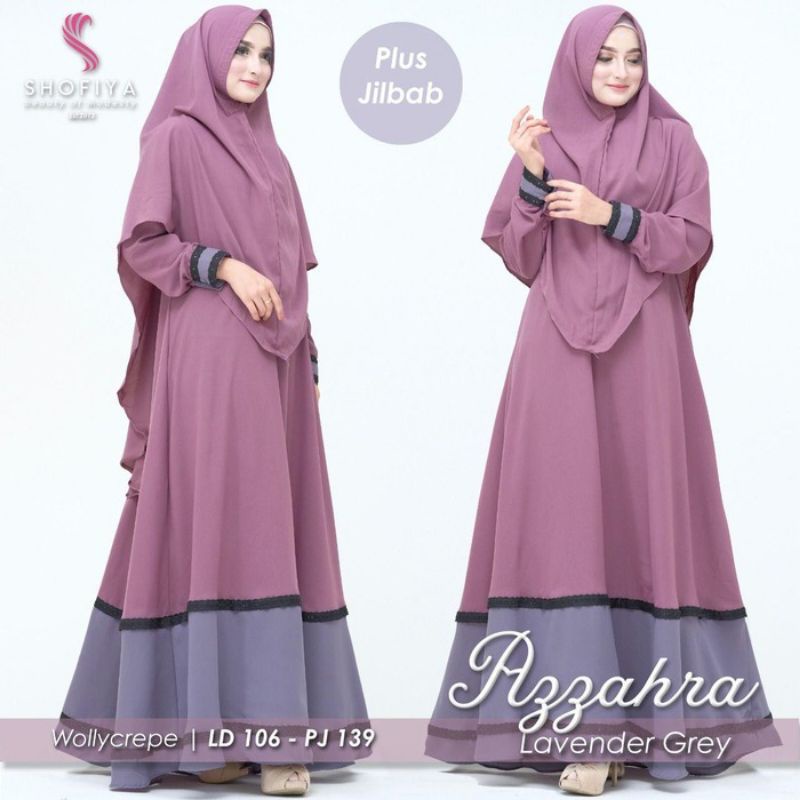 Gamis syar'i terbaru AZZAHRA/gamis satu set krudung