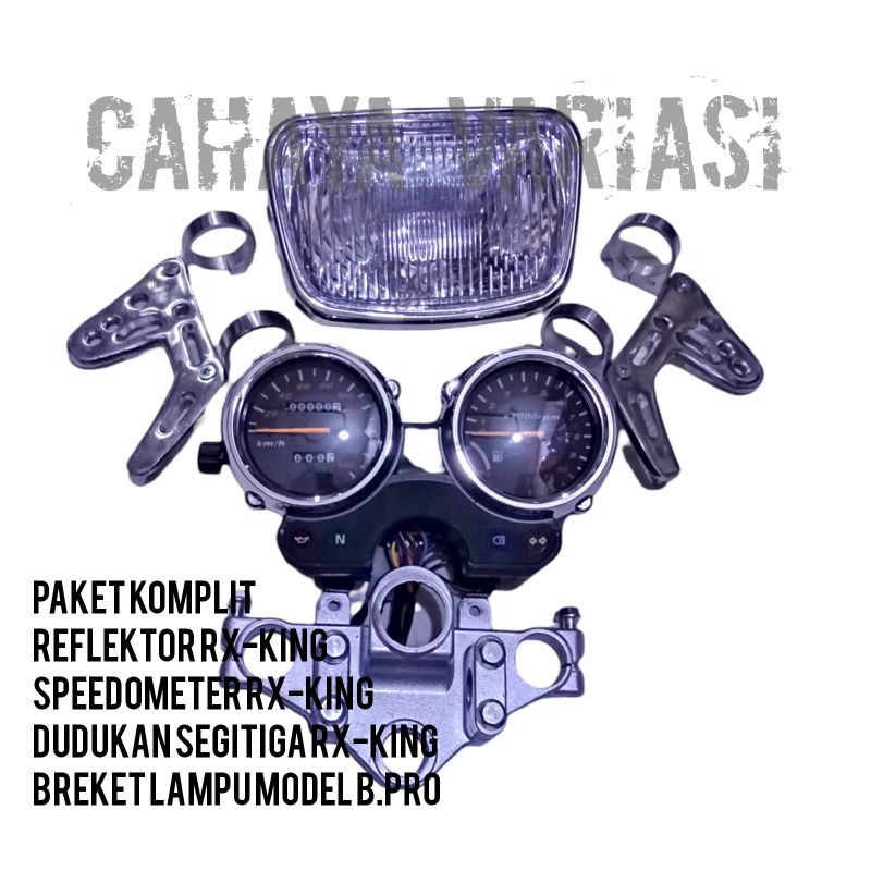 Paket Komplit Reflektor RX king/speedometer/Dudukan segitiga RX-King New/Breket Dudukan Lampu Depan 