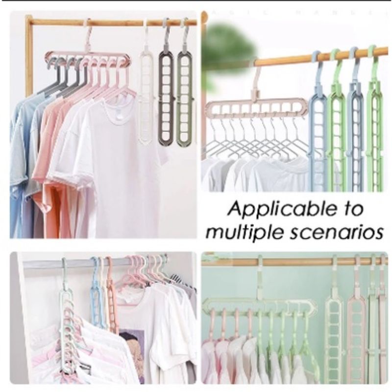 MYSUNSTORE MAGIC HANGER 9 IN 1 / GANTUNGAN BAJU AJAIB 9 LUBANG / GANTUNGAN BAJU 9 IN 1 / HANGER JEMURAN PAKAIAN