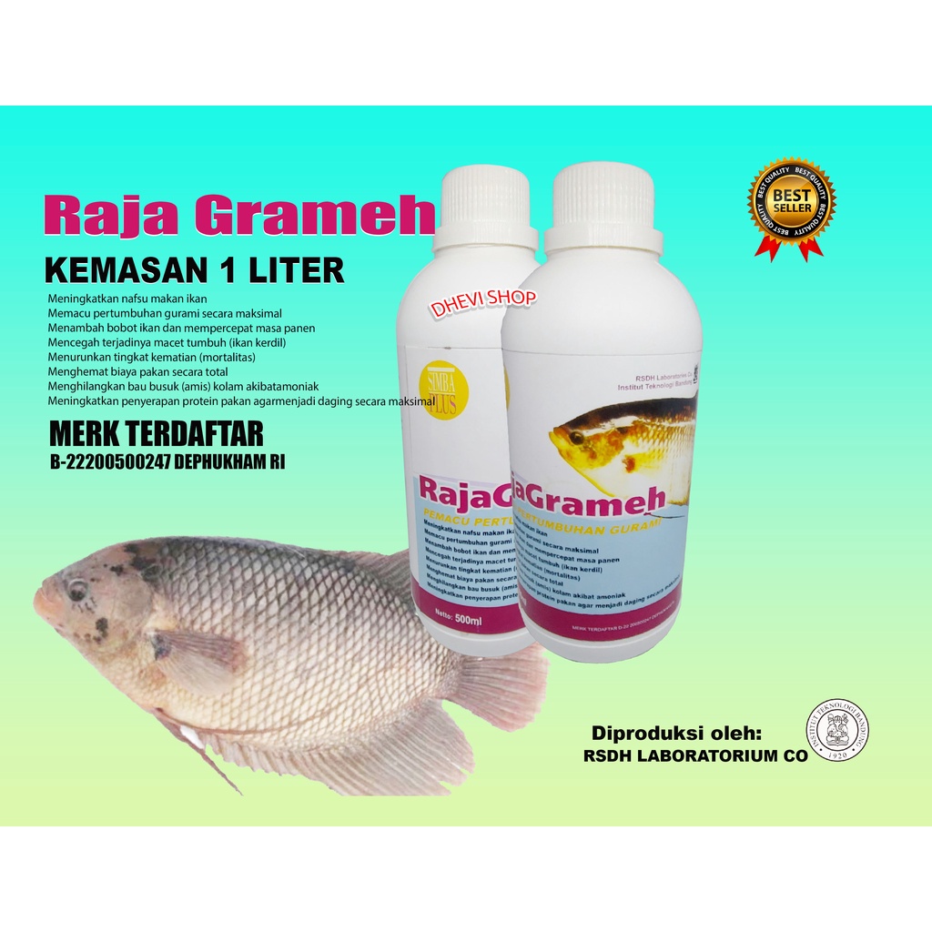 1 LITER-RAJA RAMEH-VITAMIN PENGGEMUK IKAN GURAMIE-OBAT PENGGEMUK IKAN-OBAT PERTUMBUHAN IKAN