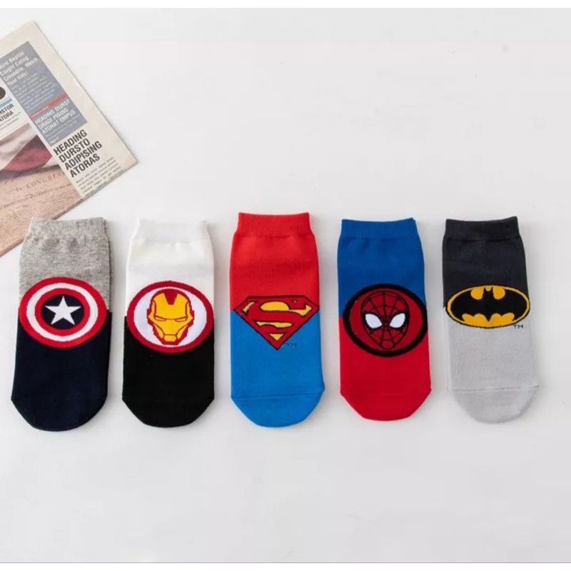 kaos kaki anak motif SUPERHERO ( 2 - 7 tahun )