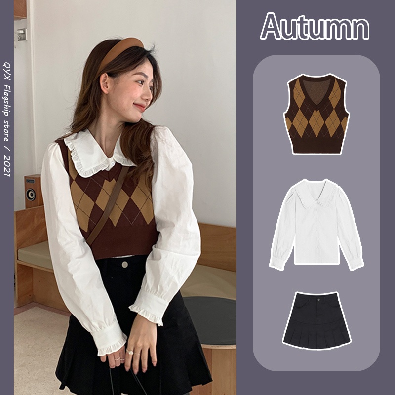 Knit Vest Kotak Rompi Rajut Wanita Vest Korea Crop Tee Vest Rajut