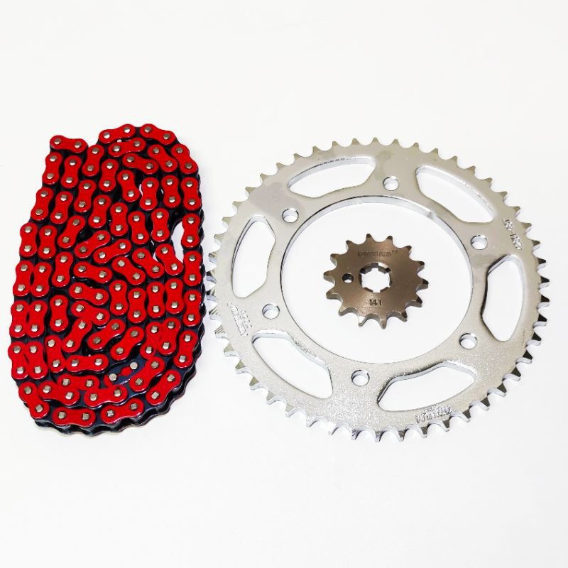 GEAR SET YAMAHA R15V3 RANTAI MERAH-BIRU-HIJAU-KUNING 428-130L