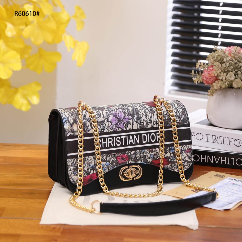 TC Embroidery Gold Hardware Shoulder Bag R60610