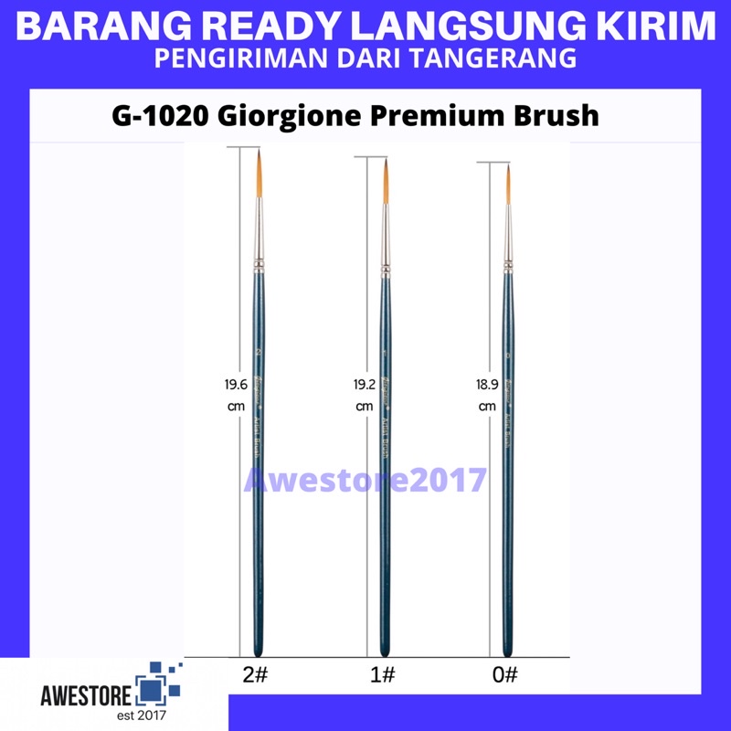 Giorgione G-1020 Liner Brush Kuas Lukis Round Tipis Water Color 0 1 2