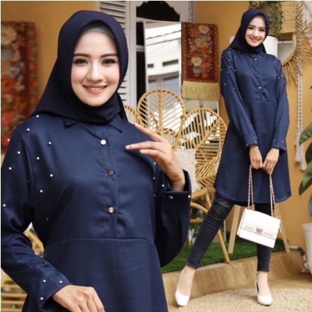 Tunik Jumbo Fashion Wanita Dewasa Terbaru 2021 Kekinian Bahan wallpeach ld 114 pjg 100 lebar 180