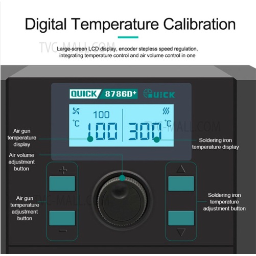 Blowerr Solder Uap Hot Gun QUICK 8786D+ 2 IN 1 Original