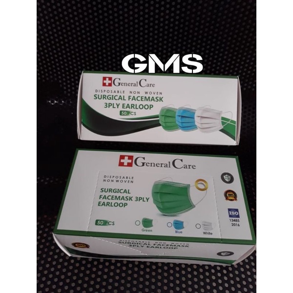 Masker Medis 3 ply Earloop General Care Box isi 50 Pcs / Surgical Face Mask