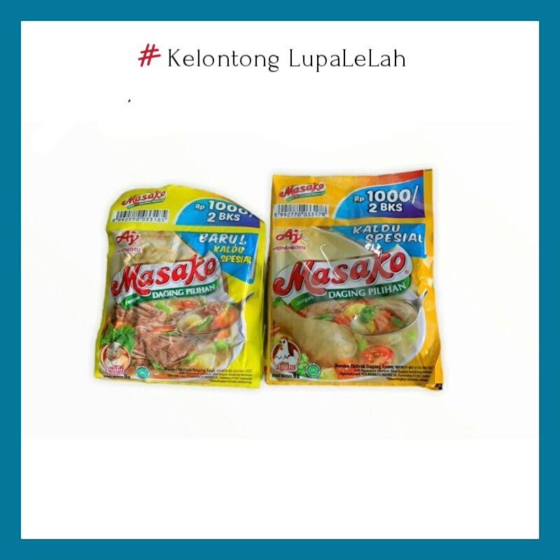 MASAKO bumbu penyedap Rasa Sapi dan Ayam (1 Renceng Isi 12 Sachet)