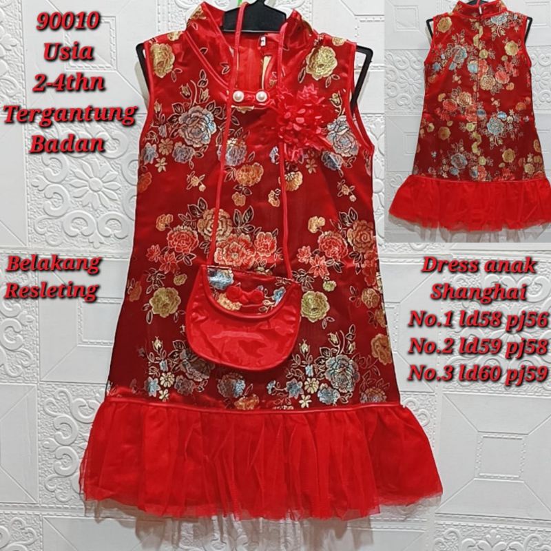 dress anak cheongsam Imlek tahun baru cina gong xi fa cai shanghai