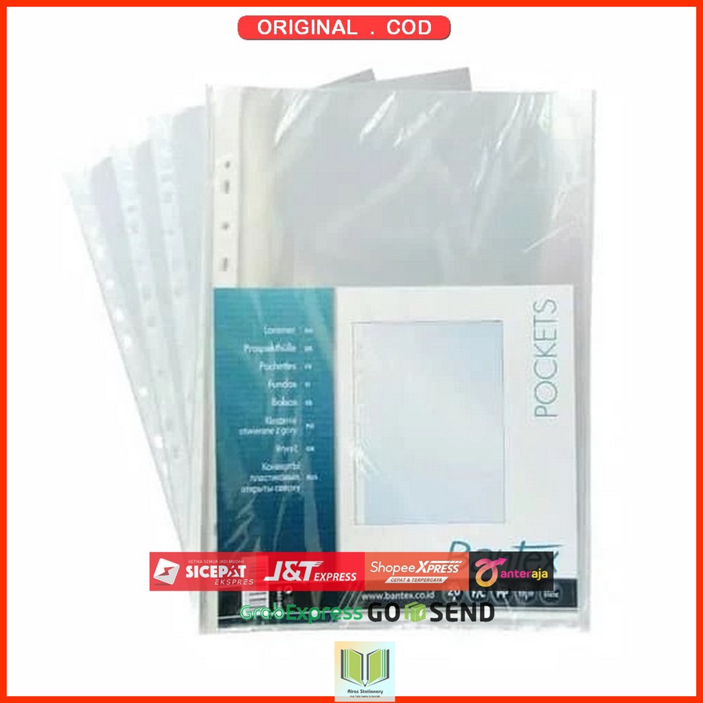 

Bantex 8843-08 Pocket FC 0.06mm PP Clear : 20 Pcs Transparent