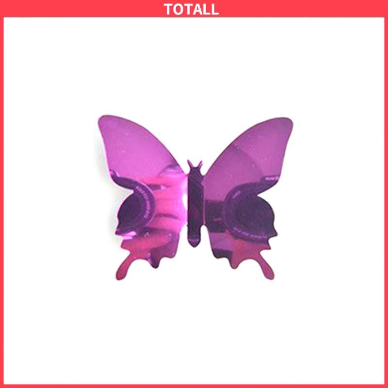 COD Tiga -Dimensi Pet Mirror 3D Butterfly Wall Sticker Stiker Ruang Tidur Ruang Ruang Ruang Belajar Studi-Totall