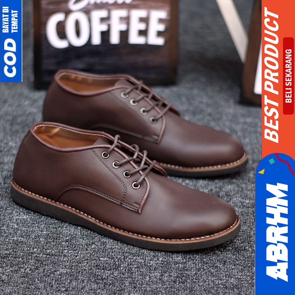 Sepatu Formal Pantopel Kerja Hitam Pria Original ABRHM CASPIAN