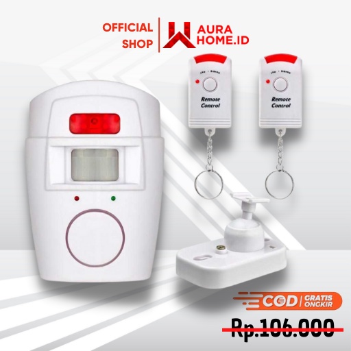 Alarm Anti Maling Infrared PIR Sensor Gerak 2 Remot / Alarm Anti Maling Untuk Kamar Pintu Jendela Mo