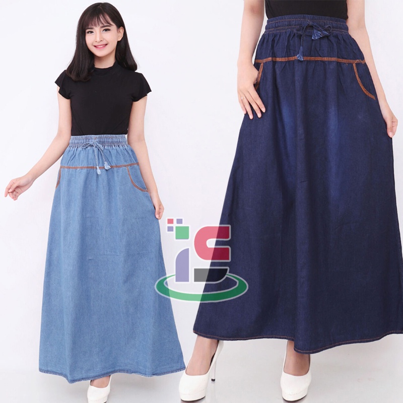 Rok Jeans Panjang Wanita / Rok Panjang Mayung Wanita Hijab Style