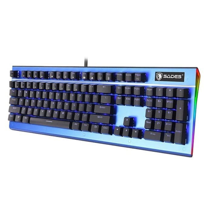 KEYBOARD SADES GAMING SICKLE KAILH BLUE &amp; RED SWITCH METAL PANEL RGB