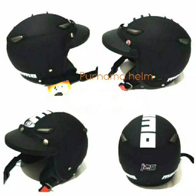 Helm Retro SNI momo warna hitam dof Free Path