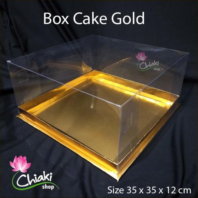 

[COD] Box Mika Gold Uk 35 x 35 x 12 cm Cupcake 16 Cake Pudding Tart Dus Emas [COD]
