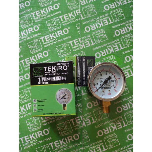 TEKIRO PRESSURE GAUGE 10BAR PENGUKUR TEKANAN ANGIN 16BAR MANOMETER